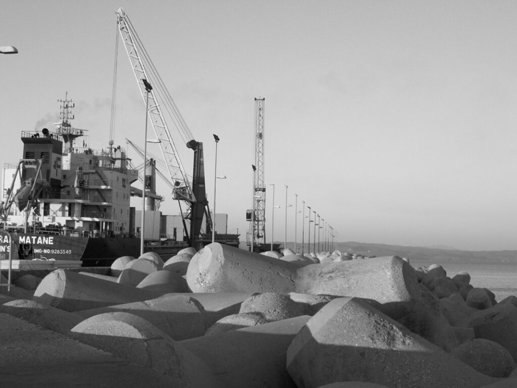 Foto che mostra la nave cargo Matane nel porto di piombino