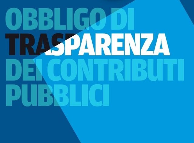 Immagine che spiega l'obbligo di trasparenza dei contributi pubblici
